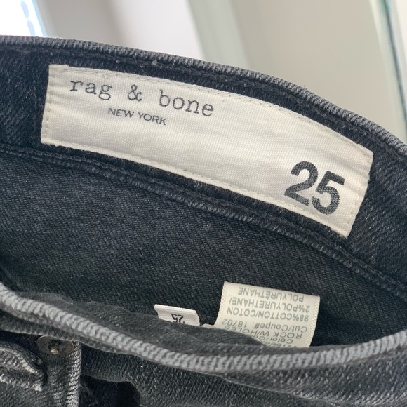 RAG & BONE High Rise Ankle Skinny Jeans, Black - Picture 5 of 8